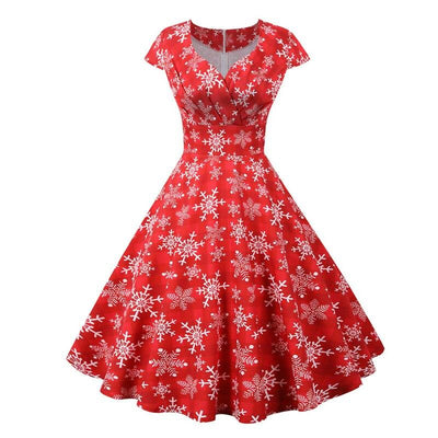 Vintage Julklänning Plus Size Röd