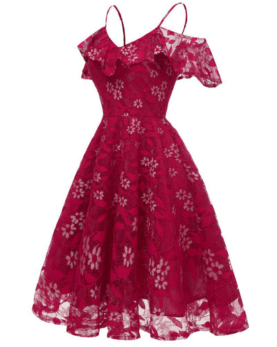Vinröd Vintageklänning