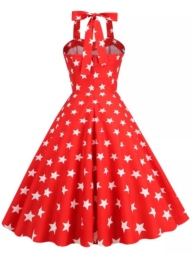 Vintage Pin Up Heart Usa Klänning