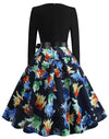 Vintage Pin Up Blue Flower Dress