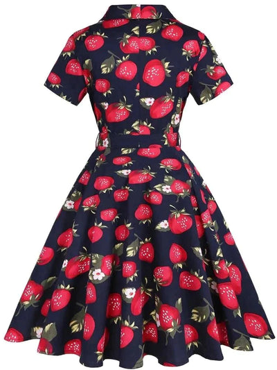 Vintage Strawberry Pin Up Klänning