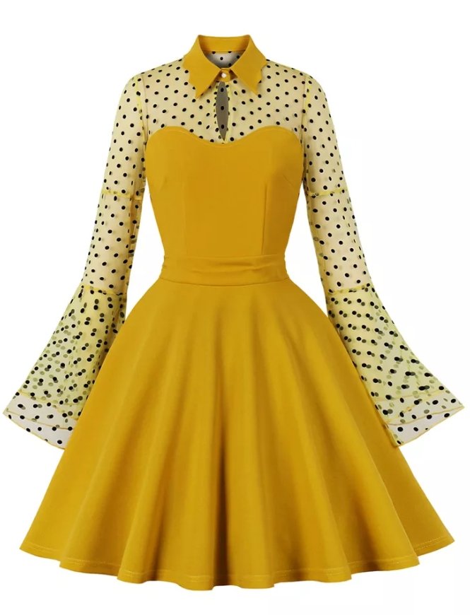 Vintage Pin Up Dress Plus Size Gul