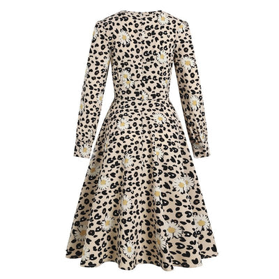 Vintage Pin Up Leopard Klänning