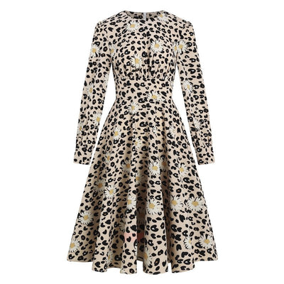 Vintage Pin Up Leopard Klänning