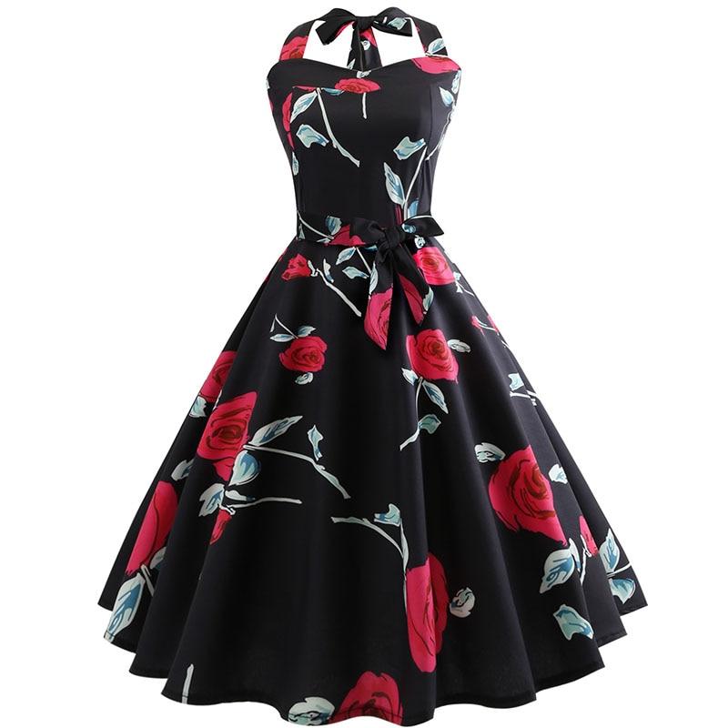 Vintage Pin Up Roses Klänning