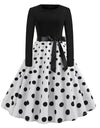 Vintage Pin Up Dress Black Polka Dots