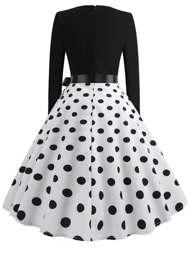 Vintage Pin Up Dress Black Polka Dots