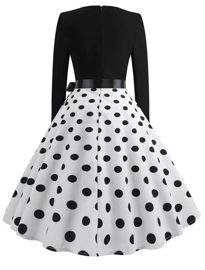 Vintage Pin Up Dress Black Polka Dots