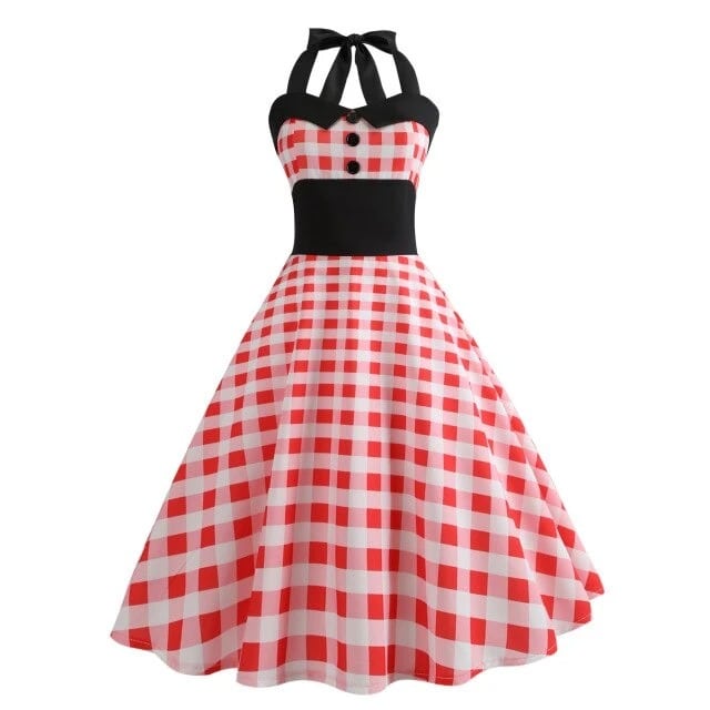 Vintage Klänning - Red Gingham Pin-Up