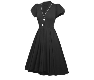 Vintage Preppy Klänning Svart