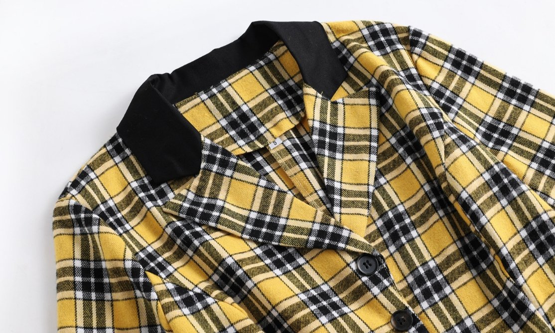 Vintage Gul Och Svart Randig Klänning