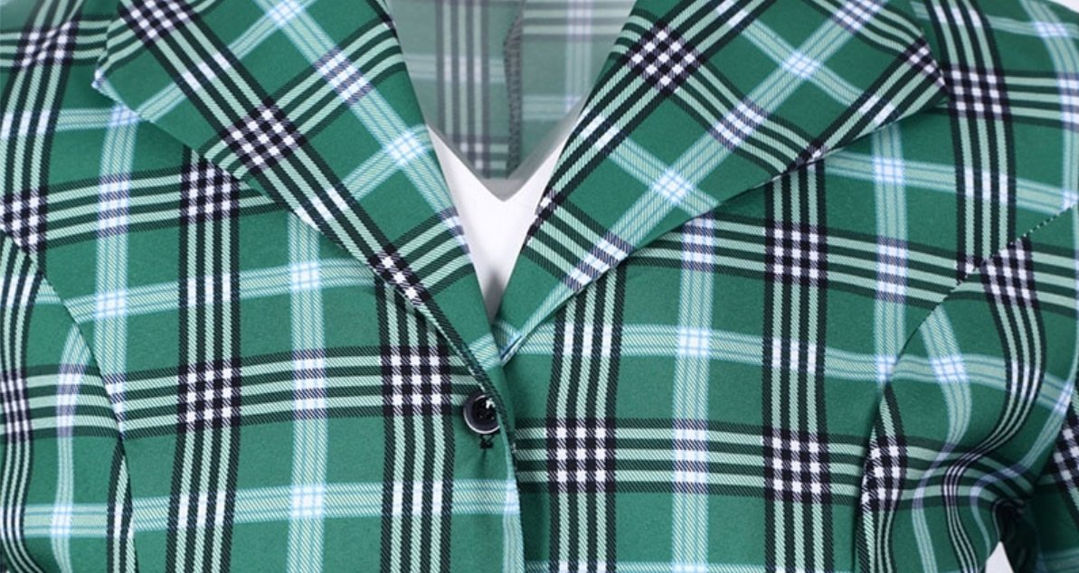 Vintage Grön Och Svart Randig Klänning