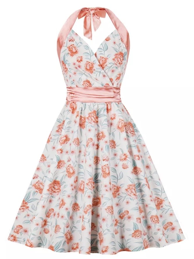 Vintage Rosa Mottagningsklänning