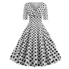 Vintage Rockabilly Klänning 50-Tal Vita Prickar