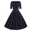 Vintage Rockabilly Klänning 50-Tal Marinblå