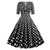 Vintage Rockabilly Klänning 50-Tal Svarta Prickar