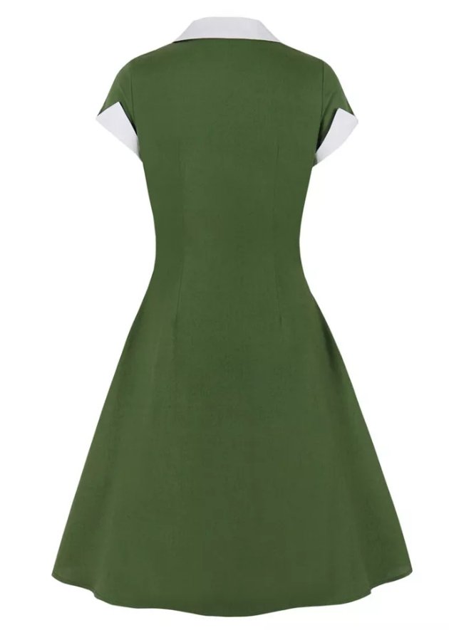 Vintage Rockabilly Klänning 50-Tal Grön