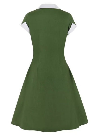 Vintage Rockabilly Klänning 50-Tal Grön