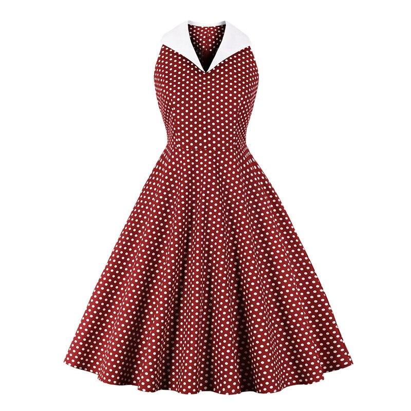 Vintage Rockabilly Cotton Dress Burgundy