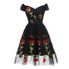 Vintage Rockabilly Spetsklänning Svart