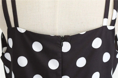 Vintage Rockabilly Klänning Svarta Polka Dots