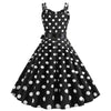 Vintage Rockabilly Klänning Svarta Polka Dots