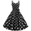 Vintage Rockabilly Klänning Svarta Polka Dots