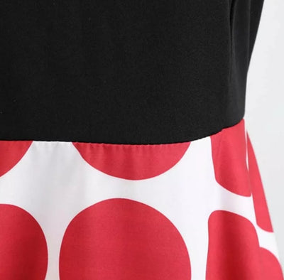 Vintage Röd Och Svart Rockabilly Klänning