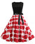 Vintage Röd Och Svart Rockabilly Klänning