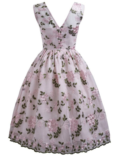 Vintage Rose Broderad Klänning