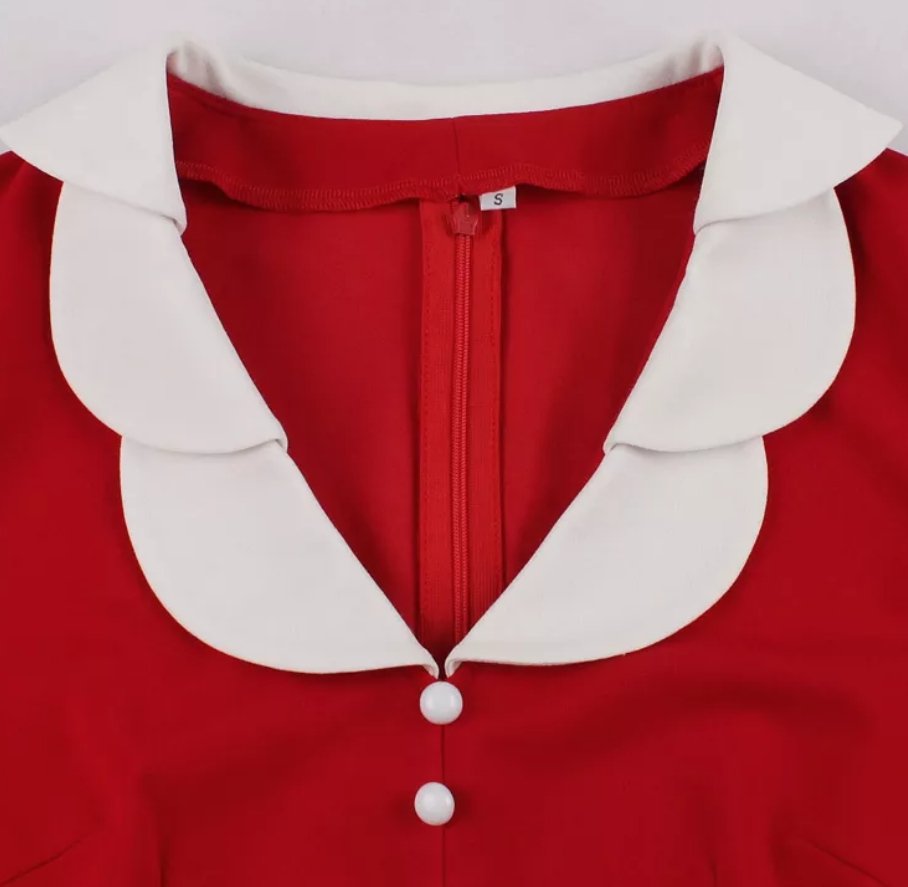 Passionsröd Vintageklänning