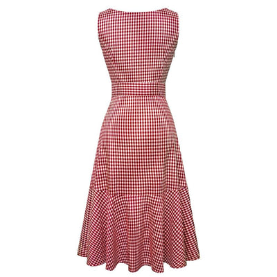 Röd Ärmlös Vintageklänning