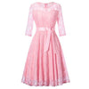 Vintage Långärmad Rosa Aftonklänning