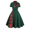 Vintage Grön Tartan Klänning