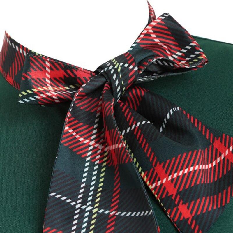 Vintage Grön Tartan Klänning