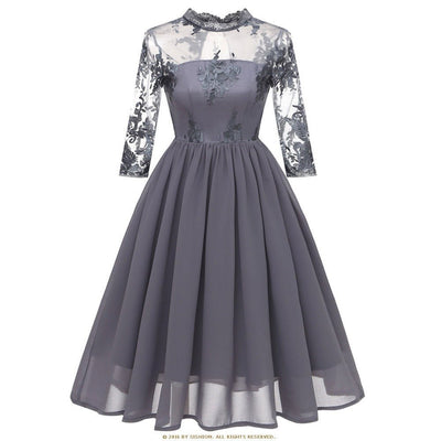 Trendig Vintageklänning Grå