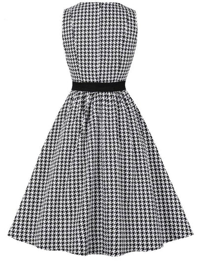 Vintage Svart Och Vit Gingham Klänning