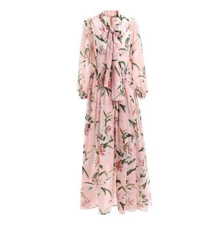 Vintage Gammal Rosa Lång Klänning