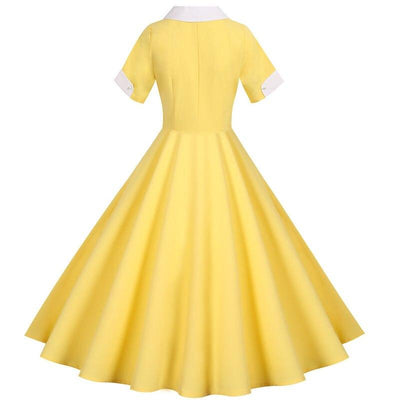 Vintage 50-Tals Gul Klänning