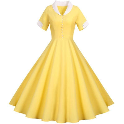 Vintage 50-Tals Gul Klänning