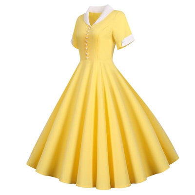 Vintage 50-Tals Gul Klänning