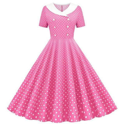 Rosa 50-Tals Klänning I Trapets