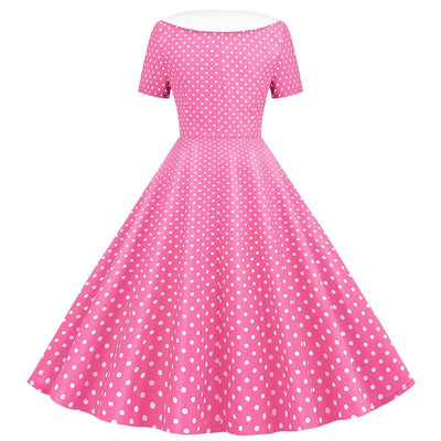 Rosa 50-Tals Klänning I Trapets