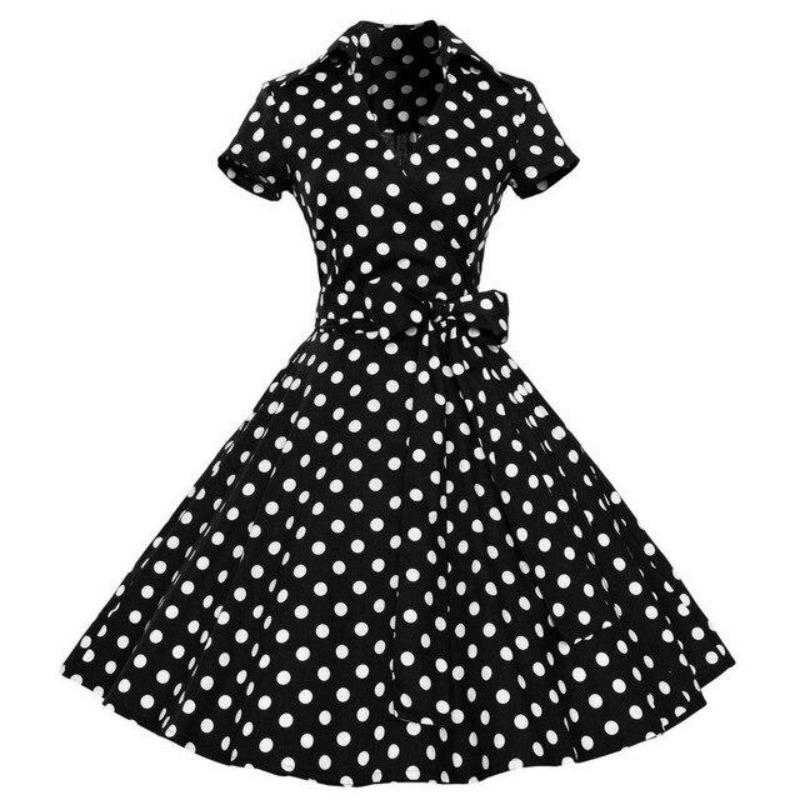 Vintage 50-Talsklänning Svart