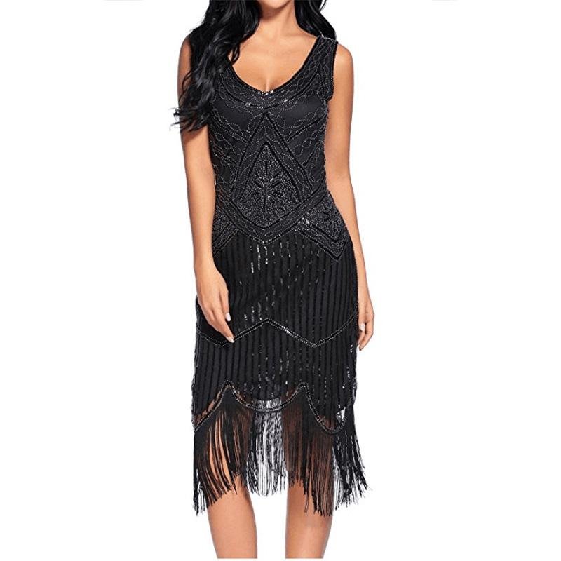 Vintage 20s Gatsby Dress Black