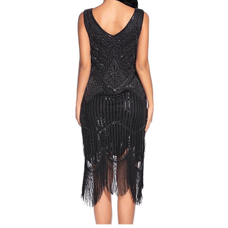 Vintage 20s Gatsby Dress Black