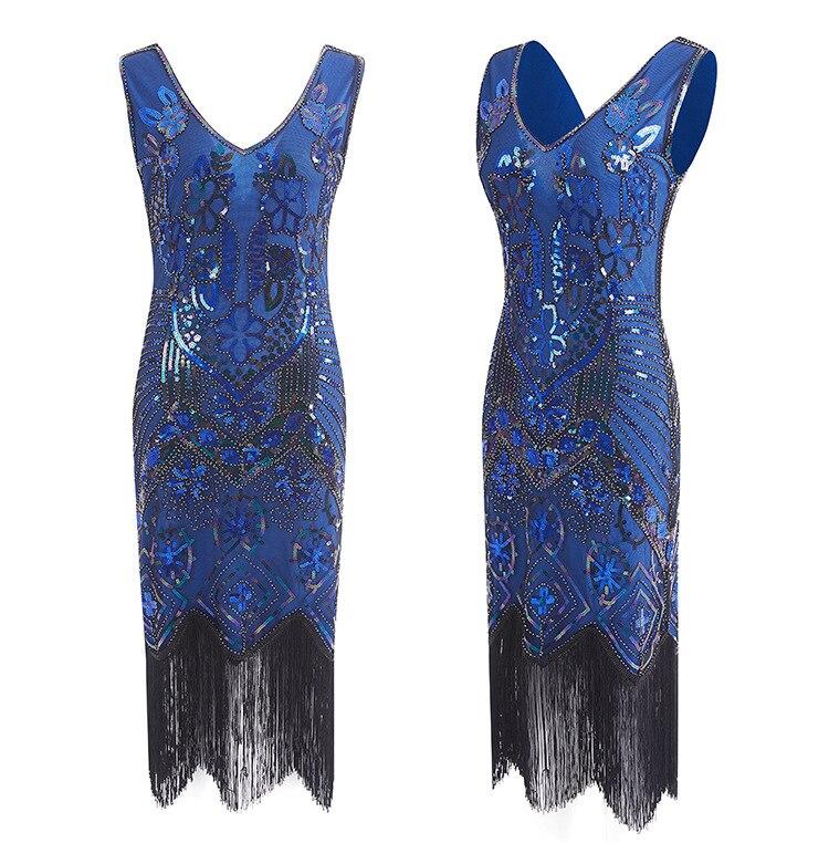 Vintage 20-Tal Paris Blå Klänning