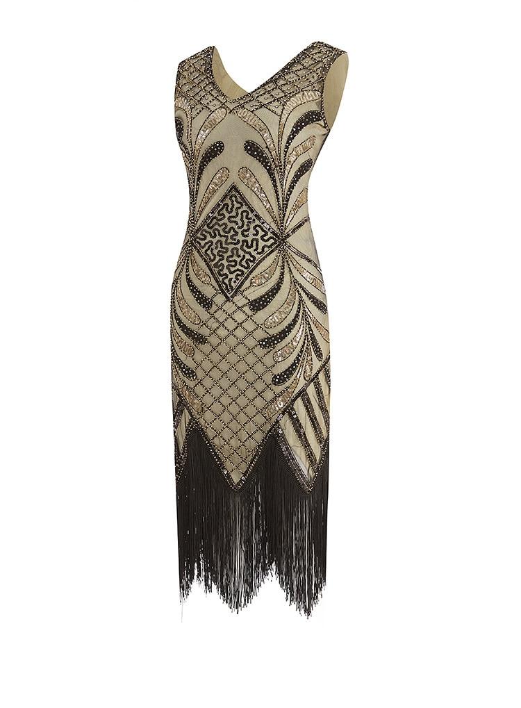 Guld Klänning I 20-Talsstil