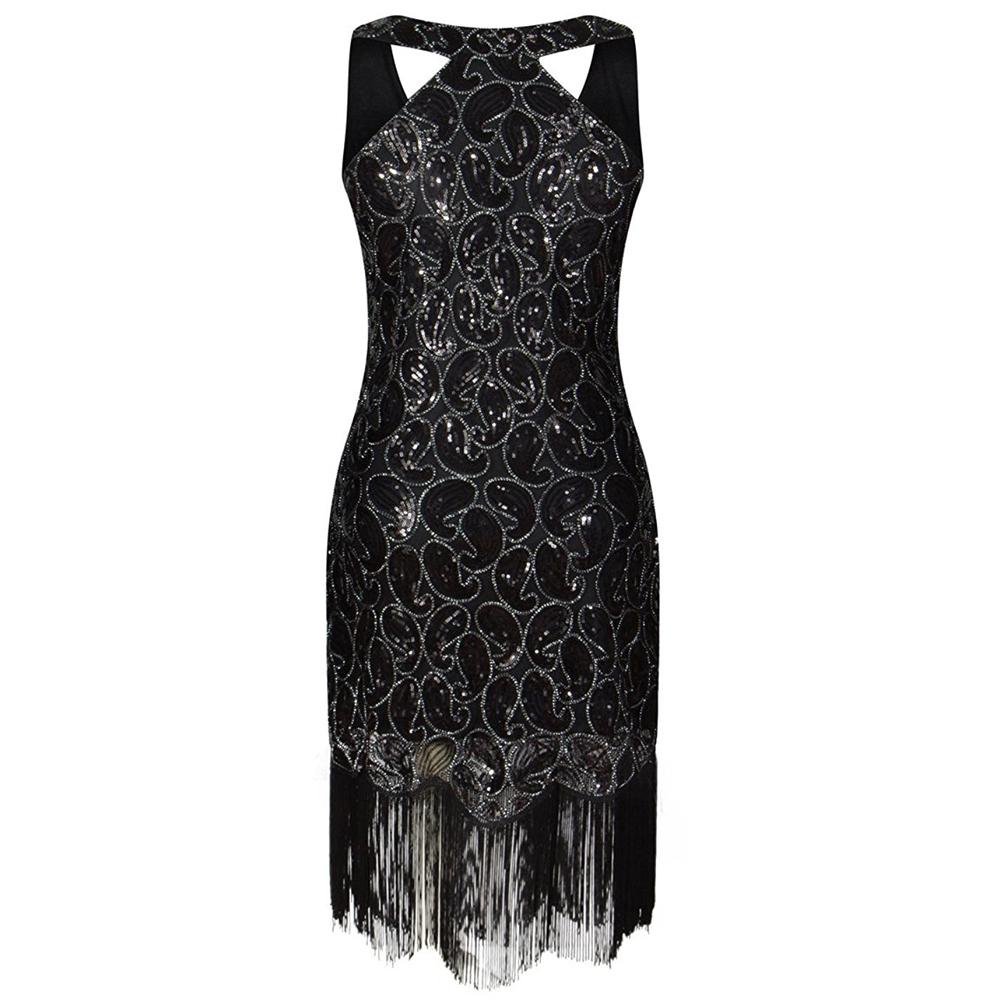 Vintage 20-Talsklänning Sexig Svart