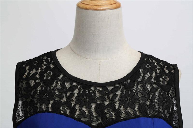 Vintage Blå Spetsklänning